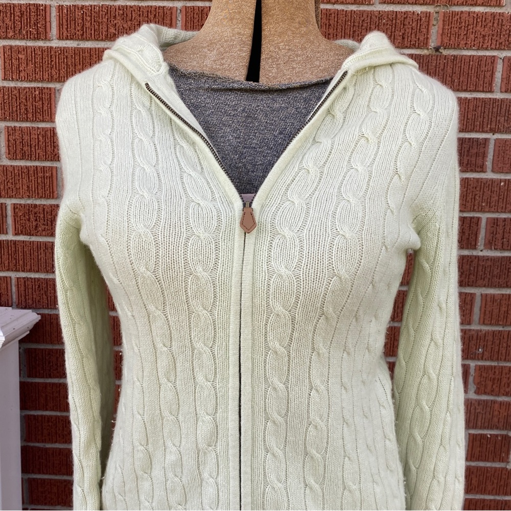 Little Green Calypso Christiane Celle Cashmere Sweater with zipper -size medium